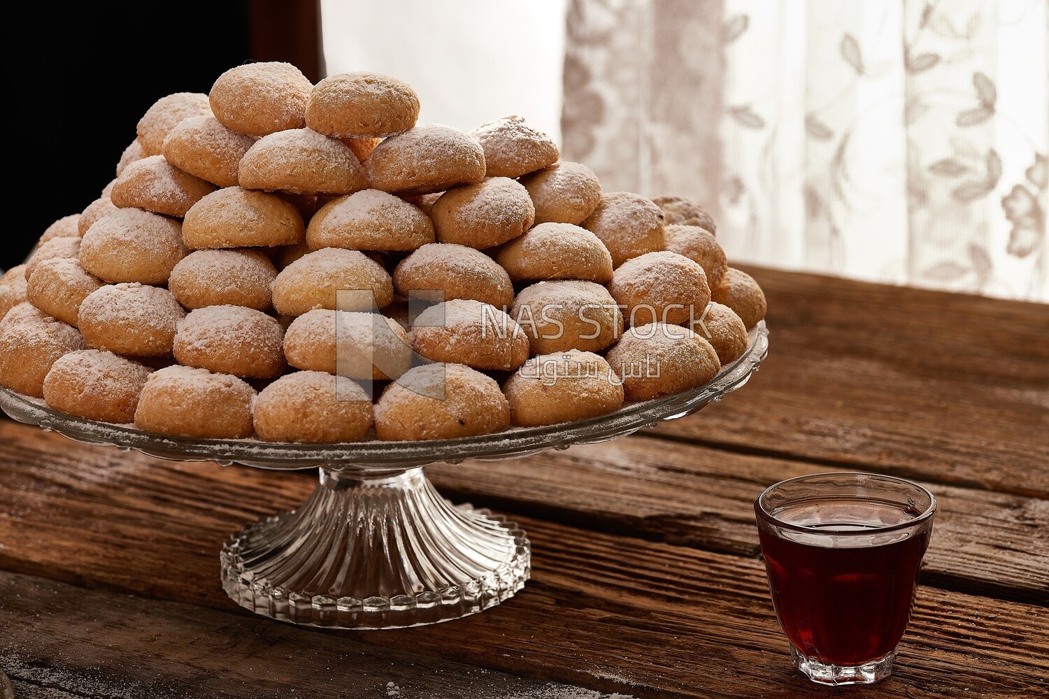 Kahk el Eid with tea ,Eid al-Fitr cookies