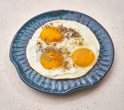 Close-up of a plate of fried egg, Arabic breakfast, oriental breakfast, arab restaurant