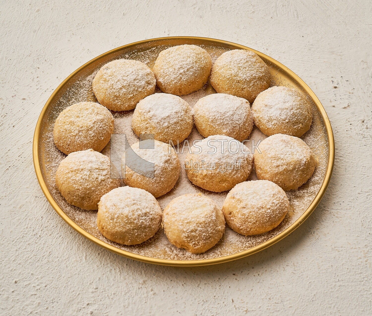 Top view of kahk el Eid on an isolated background