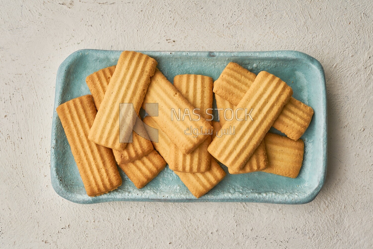 Plate of biscuits on an isolated background