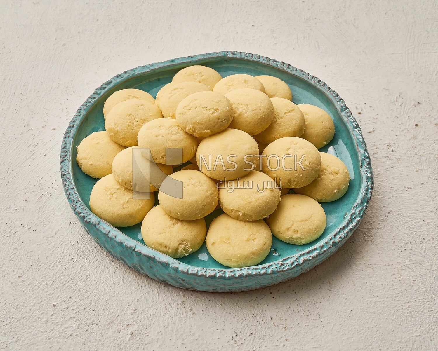 Ghorayeba sweets on an isolated background ,Top view