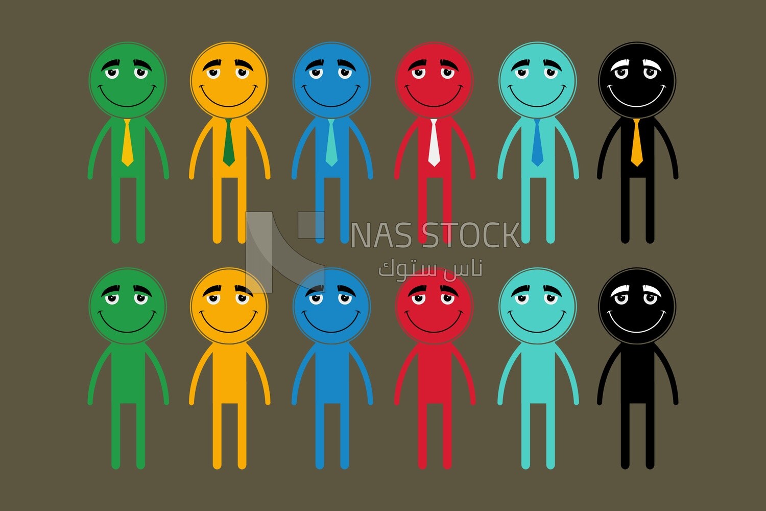 The colored characters