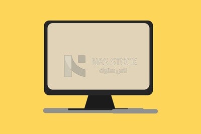 شاشة الكمبيوتر على خلفية بيضاء