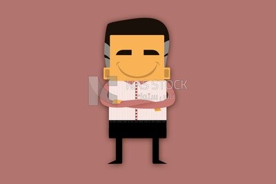 شخصية عميل على خلفية بيضاء