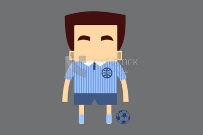 شخصية لاعب على خلفية بيضاء