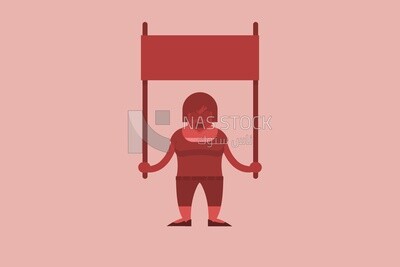 Woman holding a sign
