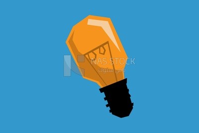 مصباح على خلفية بيضاء