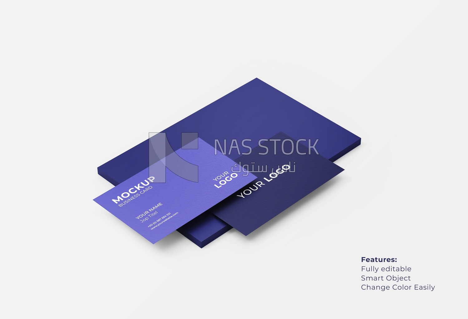 Mockup for Business Card &quot;Front &amp; Back&quot; Top View