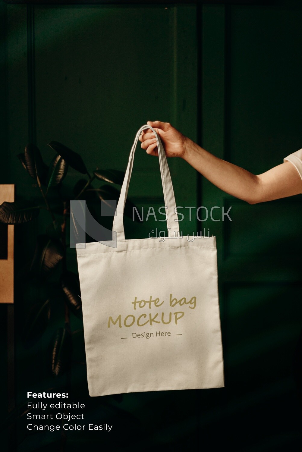 Mockup for Woman Holding Tote Bag