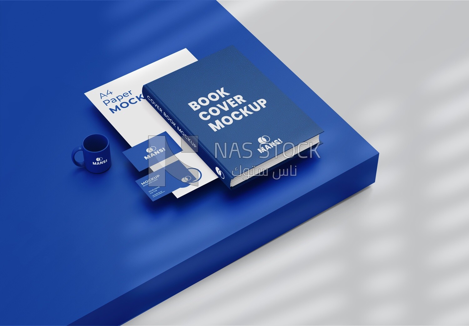 Mockup for Business Card with mug and book