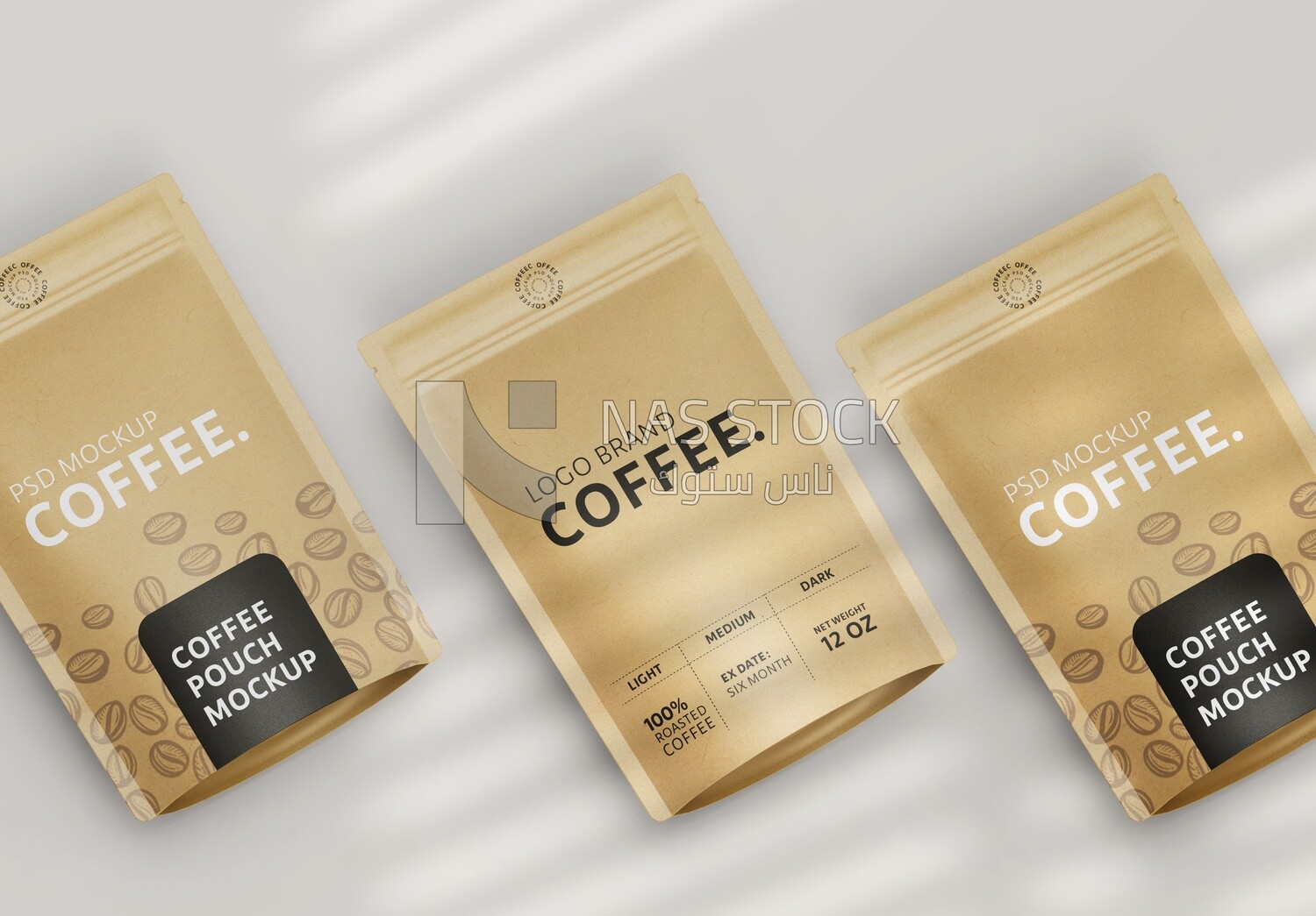 Mockup for Three bags of coffee