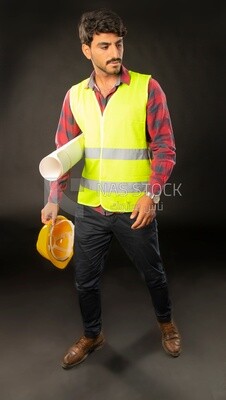An engineer man wearing a safe jacket