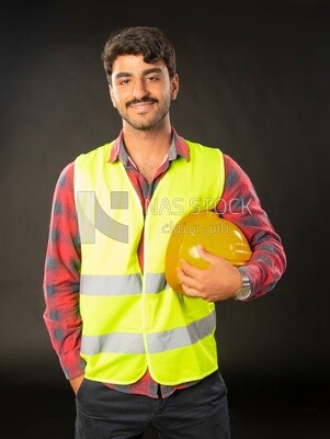 An engineer man wearing a safe jacket