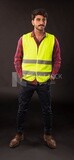 An engineer man wearing a safe jacket