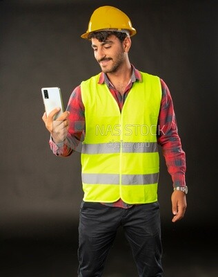 An engineer man wearing a safe jacket