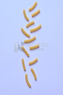 Uncooked rigati pasta ,One of the types of pasta