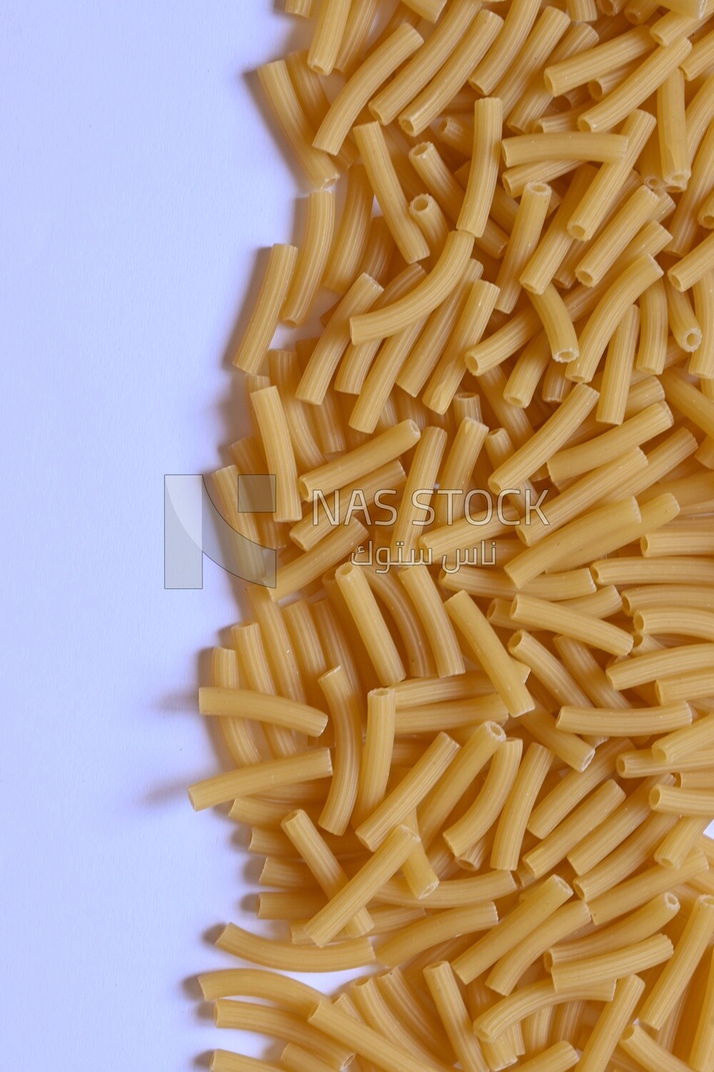 Pattern of  Uncooked rigati pasta ,One of the types of pasta