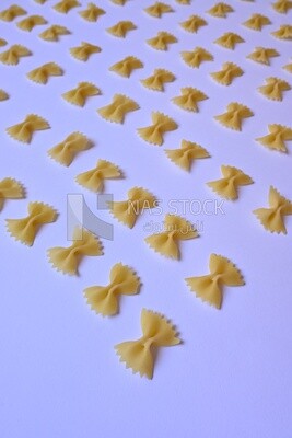 Pattern of  Uncooked farfalle pasta,One of the types of pasta