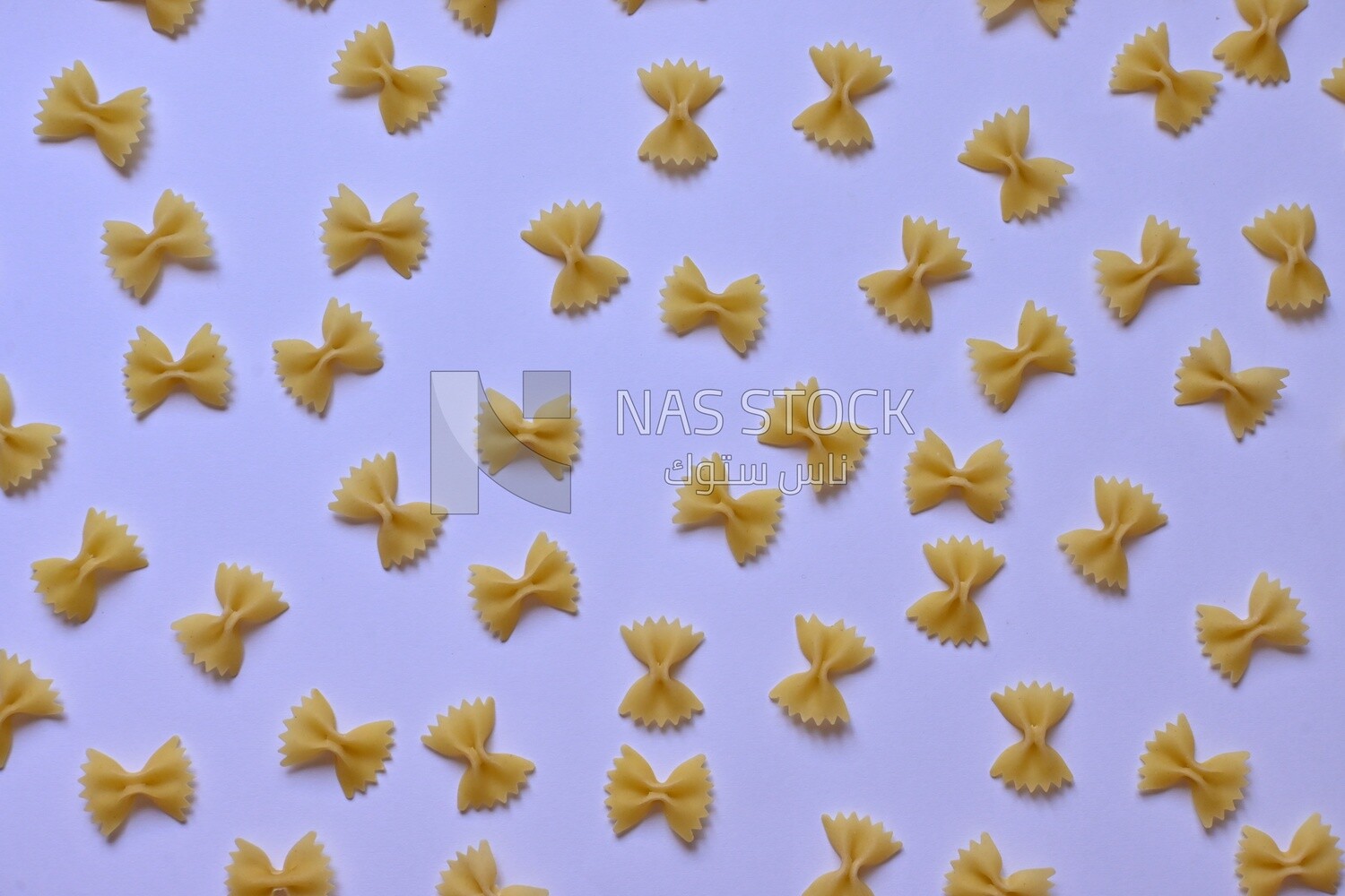 Uncooked farfalle pasta