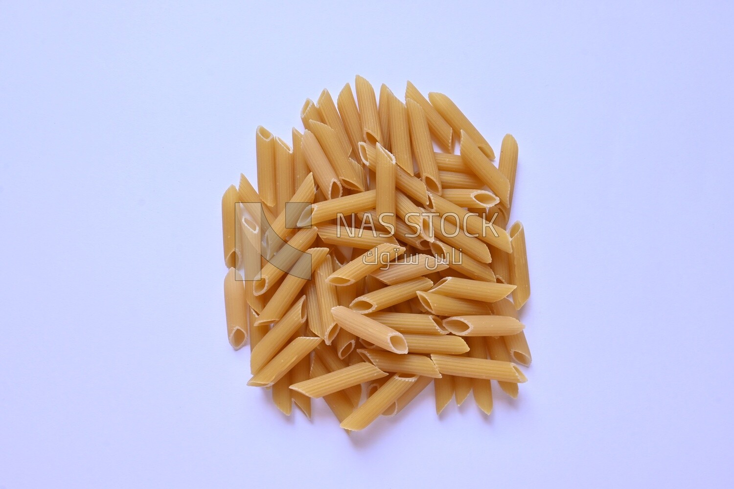 Uncooked Penne Pasta ,One of the types of pasta