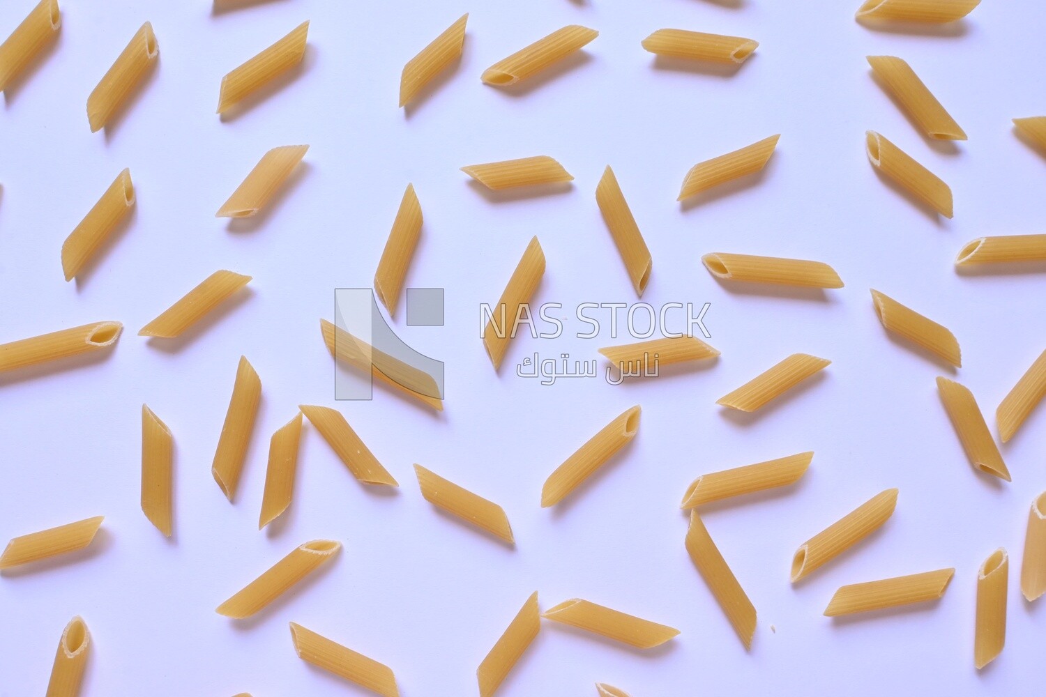 Pattern of  Uncooked Penne Pasta ,One of the types of pasta