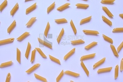 Pattern of  Uncooked Penne Pasta ,One of the types of pasta