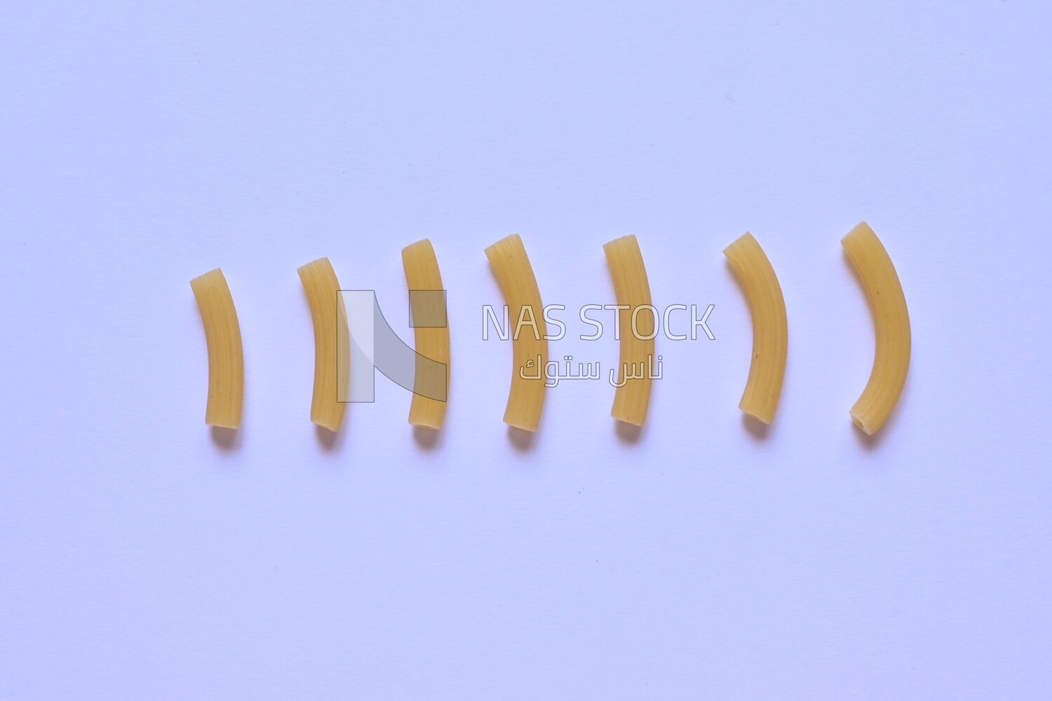 Uncooked rigati pasta ,One of the types of pasta
