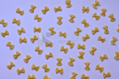 Pattern of  Uncooked farfalle pasta,One of the types of pasta