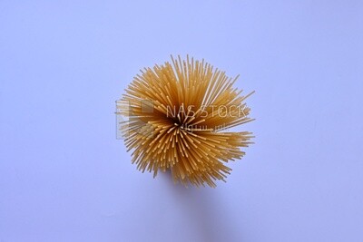 Uncooked macaroni with fresh raw pasta