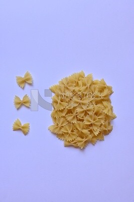 Group of  Uncooked farfalle pasta,One of the types of pasta