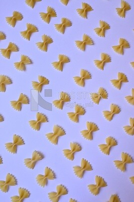 Pattern of  Uncooked farfalle pasta,One of the types of pasta