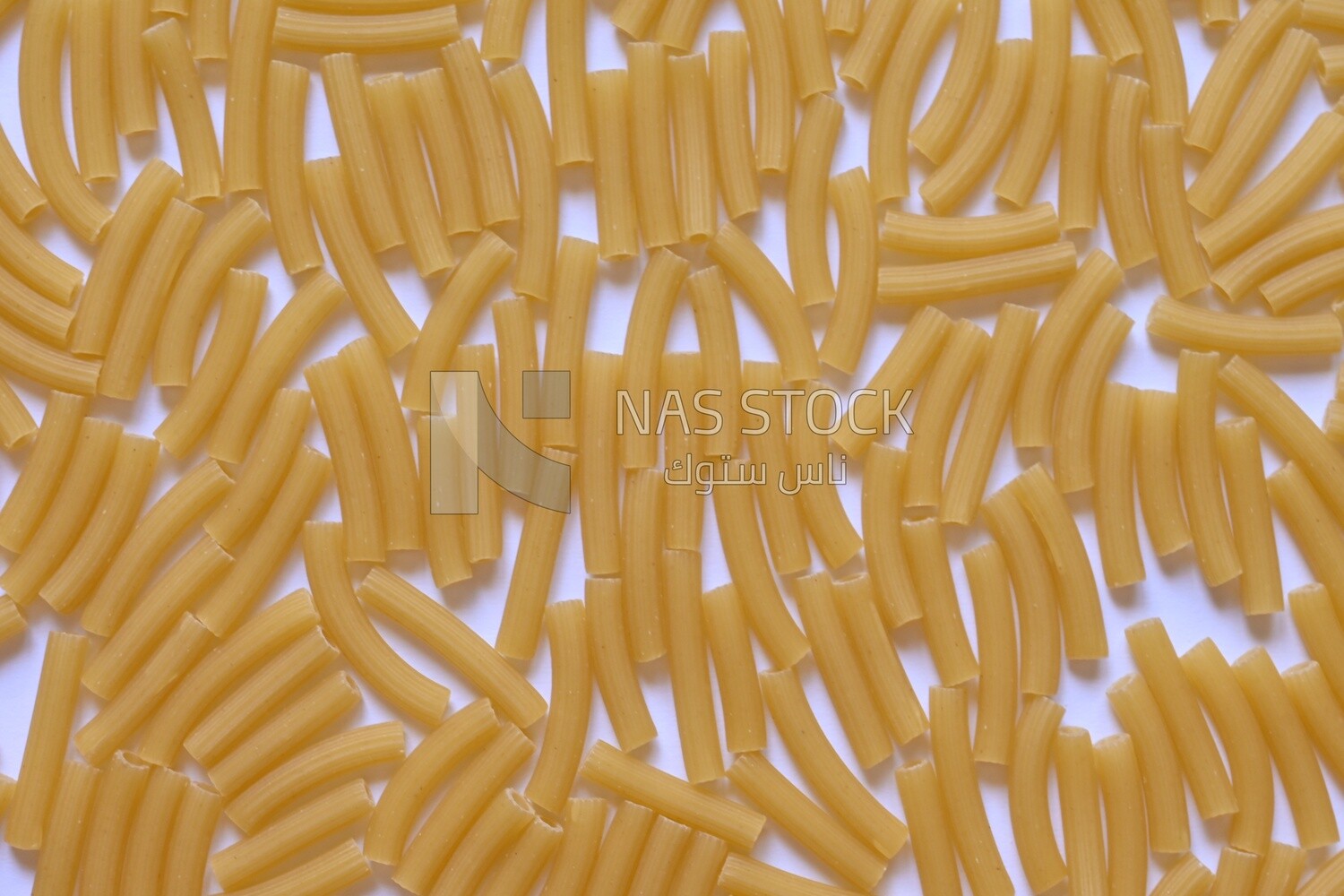 Pattern of  Uncooked rigati pasta ,One of the types of pasta