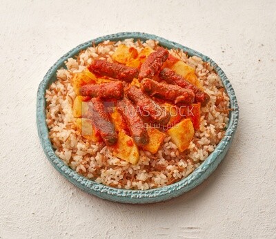 Egyptian rice dish with rice kofta and potatoes