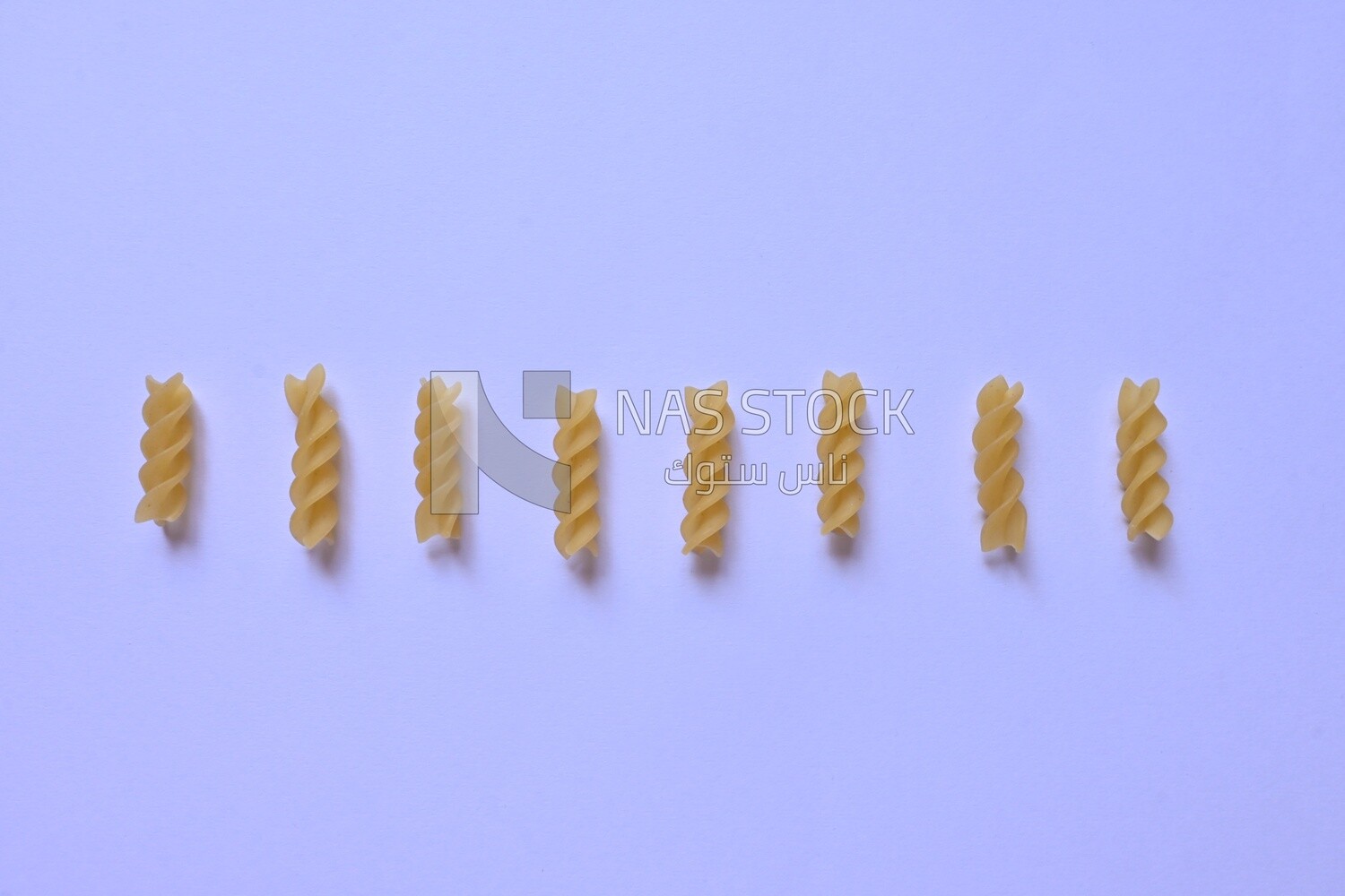 Uncooked Fusilli Pasta,One of the types of pasta