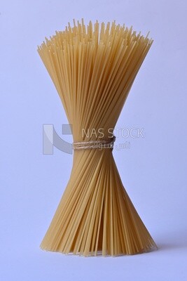 Package of uncooked spaghetti pasta