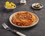 Spaghetti with a red sauce