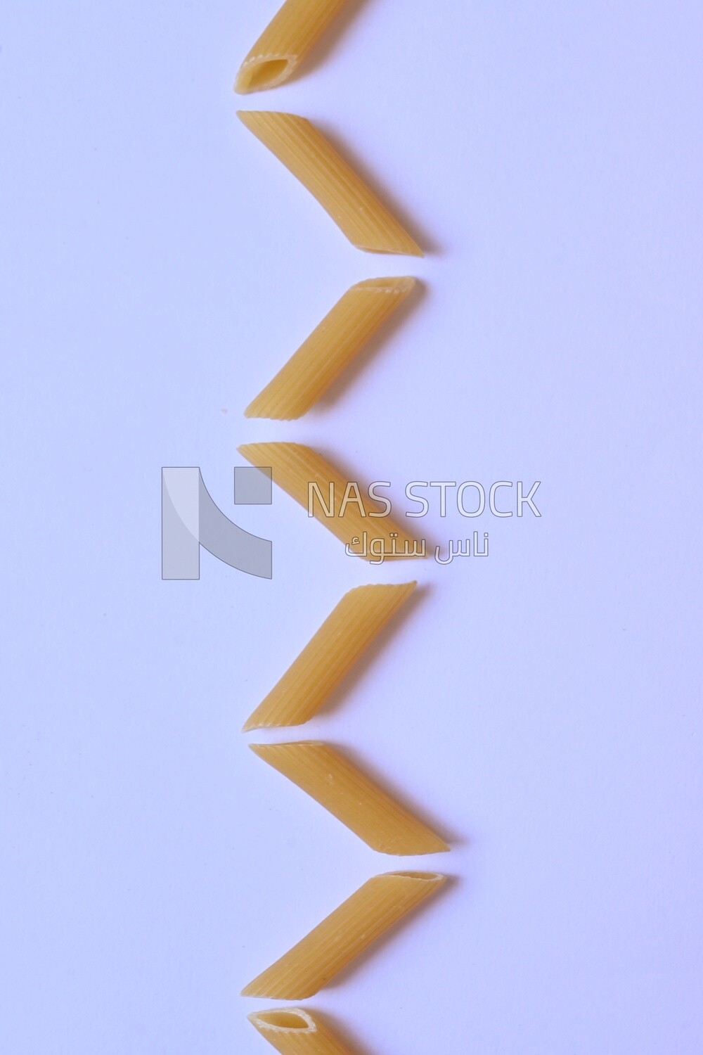 Pattern of Uncooked Penne Pasta ,One of the types of pasta