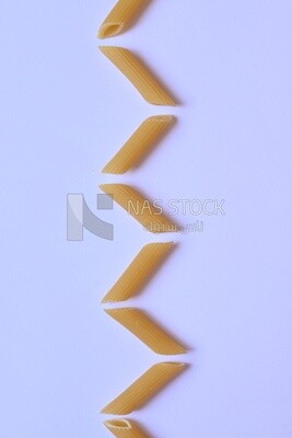 Pattern of Uncooked Penne Pasta ,One of the types of pasta