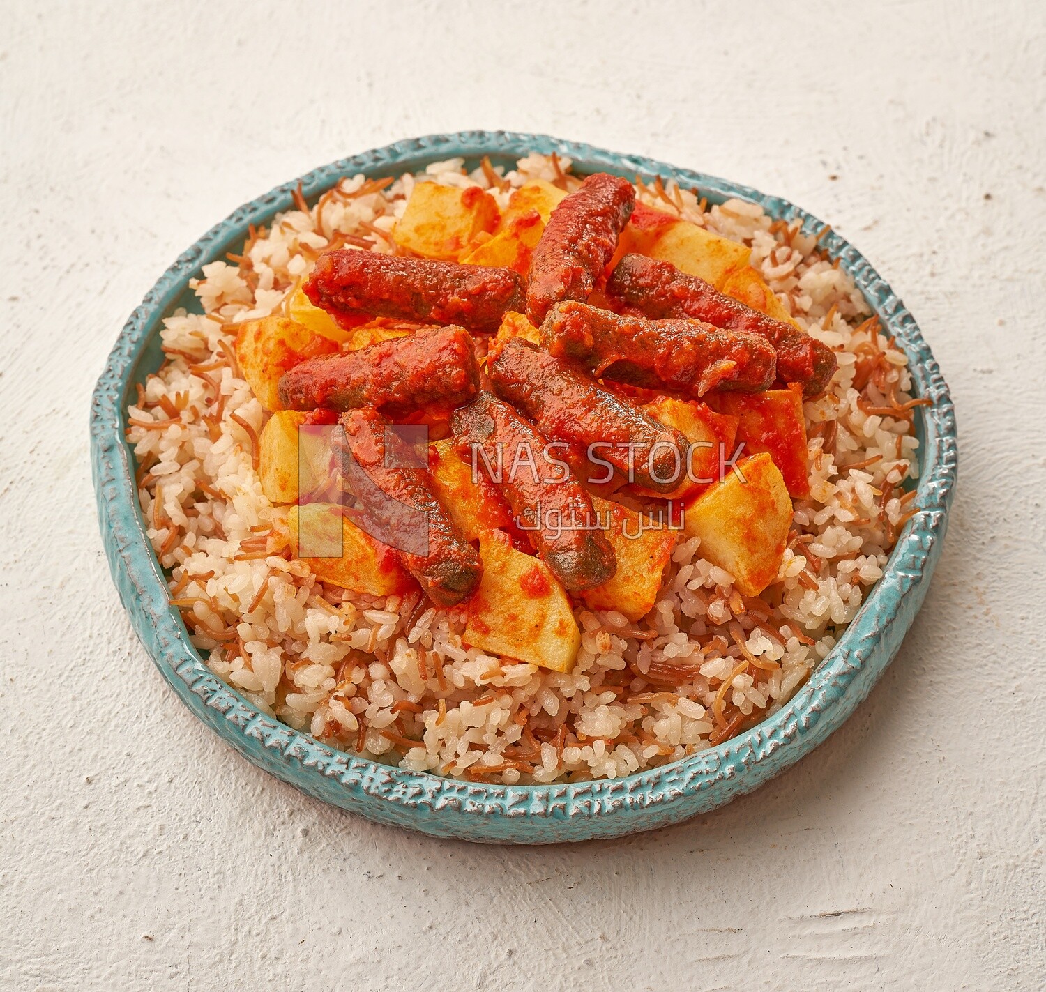 Egyptian traditional food on a solid background