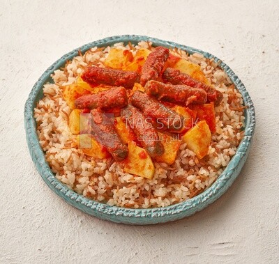 Egyptian traditional food on a solid background
