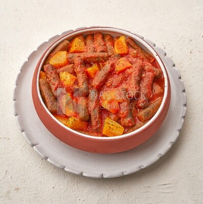 Rice kofta with potatoes, on a solid background