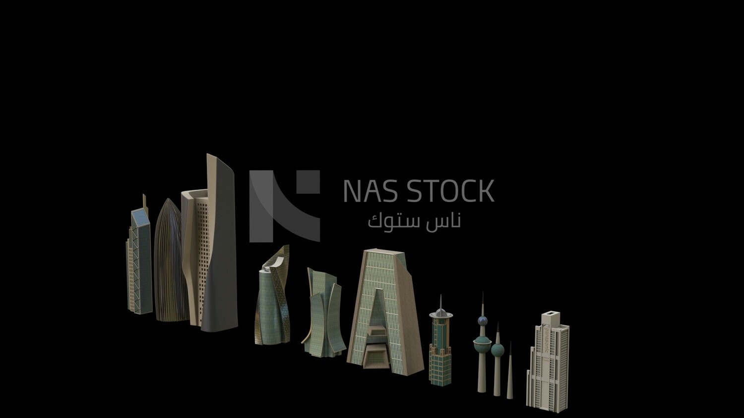 3D Model of Kuwait&#39;s most famous towers