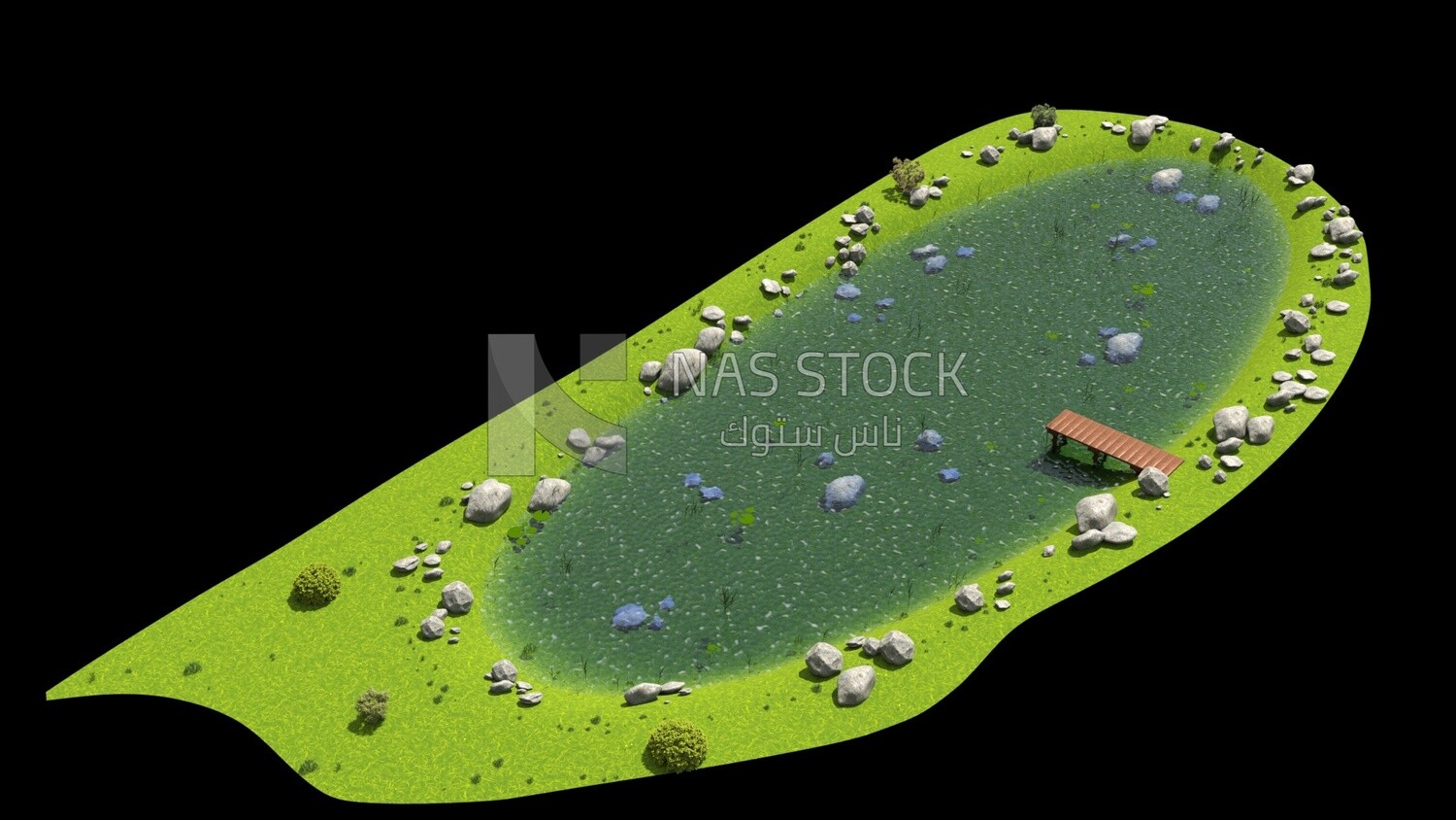 3D Model of the lake ,exterior view