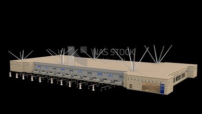 3D model of airport terminal