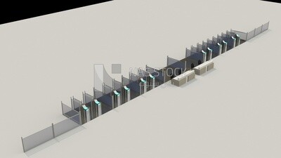 3D Model of airport entry gates