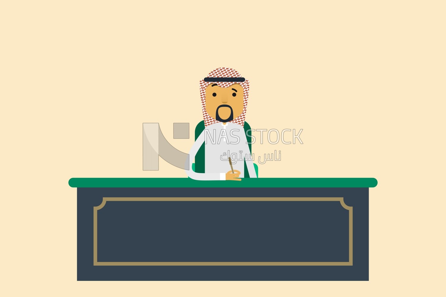 Saud igulf man sitting on the desk, business