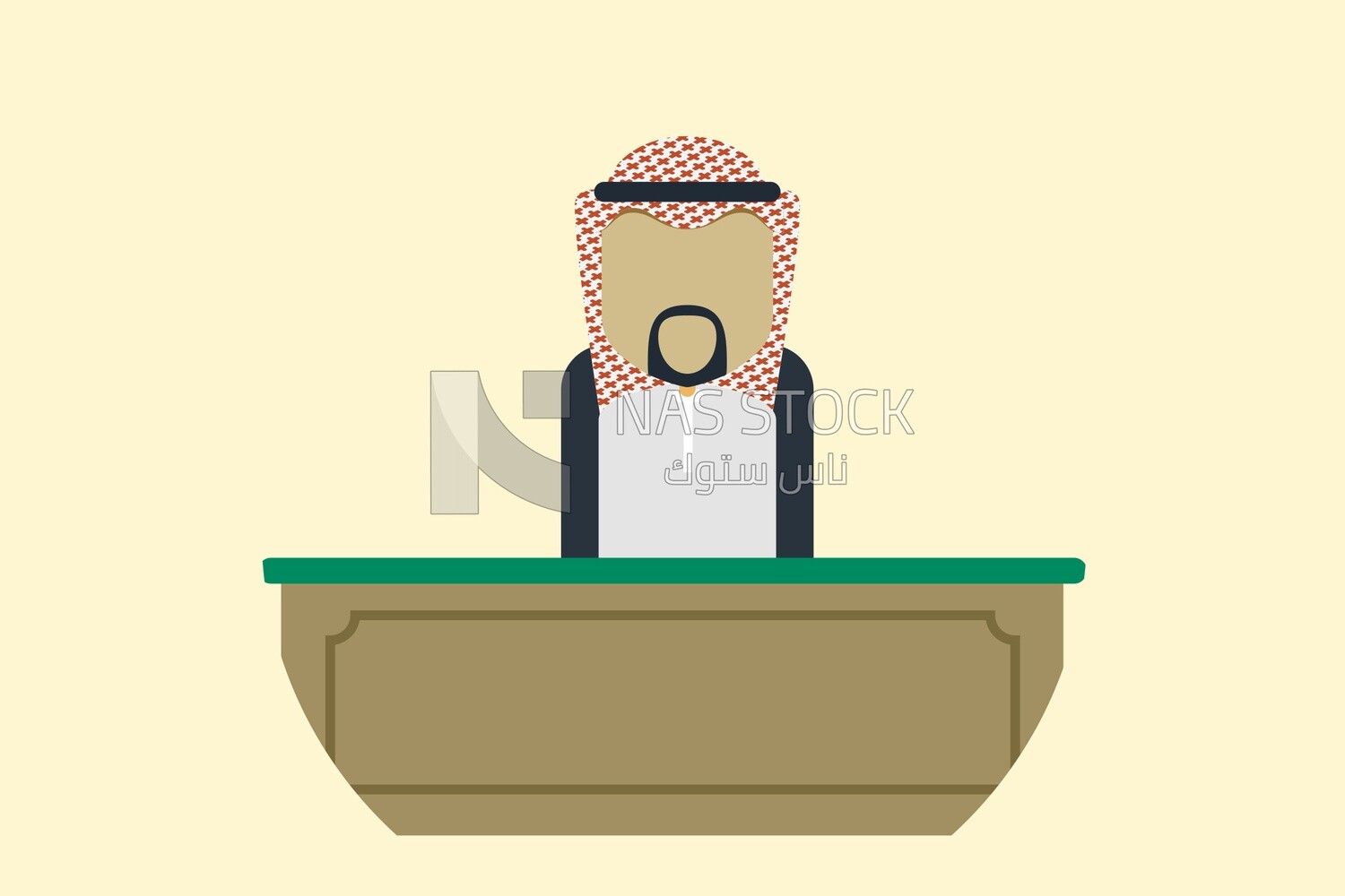 Saudi gulf man sitting on the desk