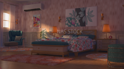 3D model of  bedroom, interior view