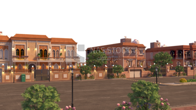 Residential complex form ,exterior view , 3D model