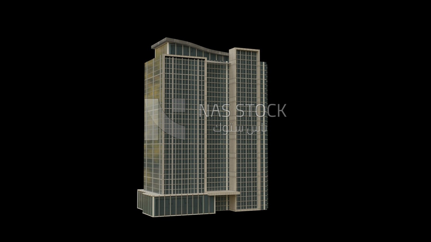 3D Model of a tower from the Olaya district in Saudi Arabia ,exterior view